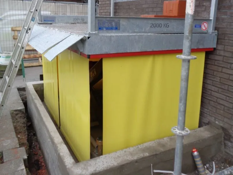 Liftput tijdens de ruwbouw